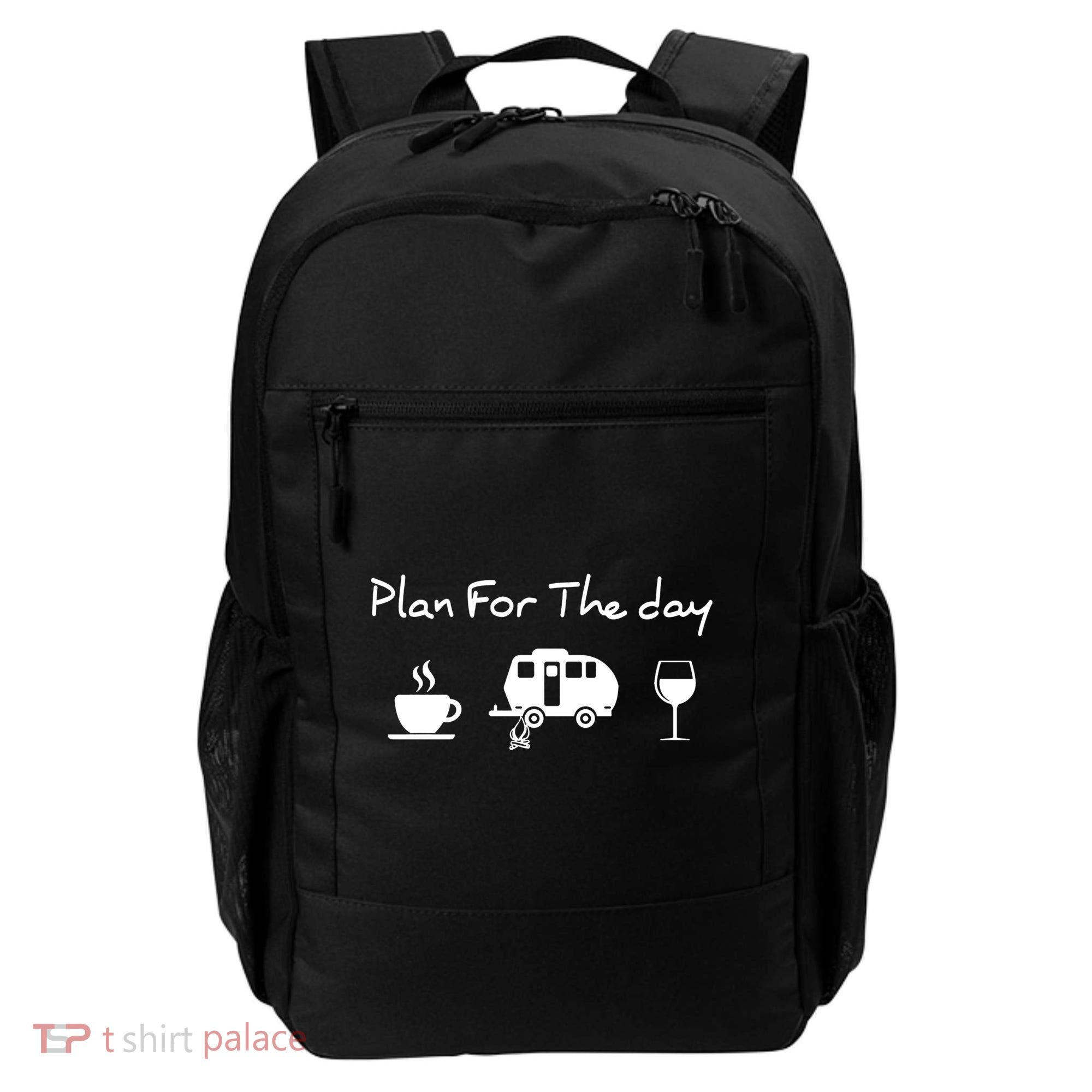 Plan For The Day Coffee Camping Wine Backpack