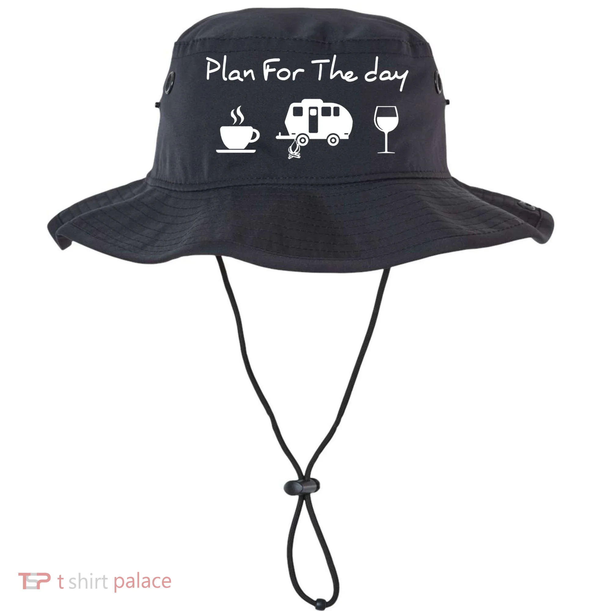 Plan For The Day Coffee Camping Wine Bucket Hat