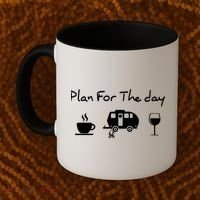 Plan For The Day Coffee Camping Wine Coffee Mug thumb 2