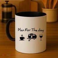 Plan For The Day Coffee Camping Wine Coffee Mug thumb 4