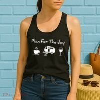 Plan For The Day Coffee Camping Wine Women's Tank Top thumb 2