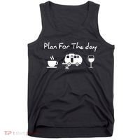 Plan For The Day Coffee Camping Wine Tank Top thumb 0