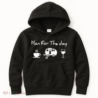 Plan For The Day Coffee Camping Wine Kids Hoodie thumb 0