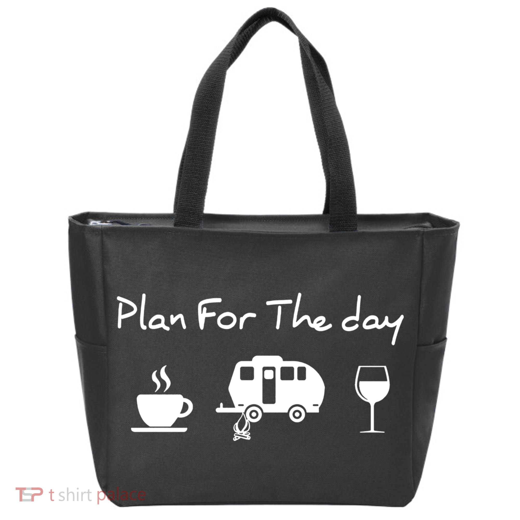 Plan For The Day Coffee Camping Wine Tote Bag