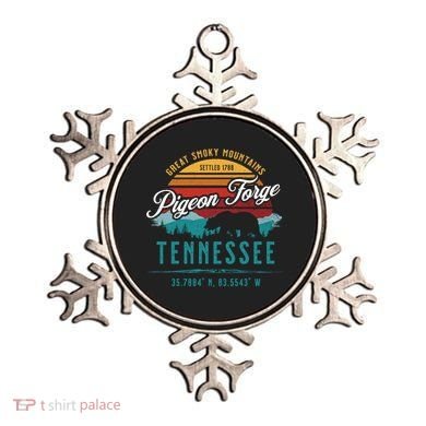 Pigeon Forge Tennessee Great Smoky Mountains Bear Retro Sun Meaningful Gift Ornament