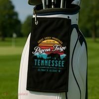 Pigeon Forge Tennessee Great Smoky Mountains Bear Retro Sun Meaningful Gift Golf Towel thumb 2