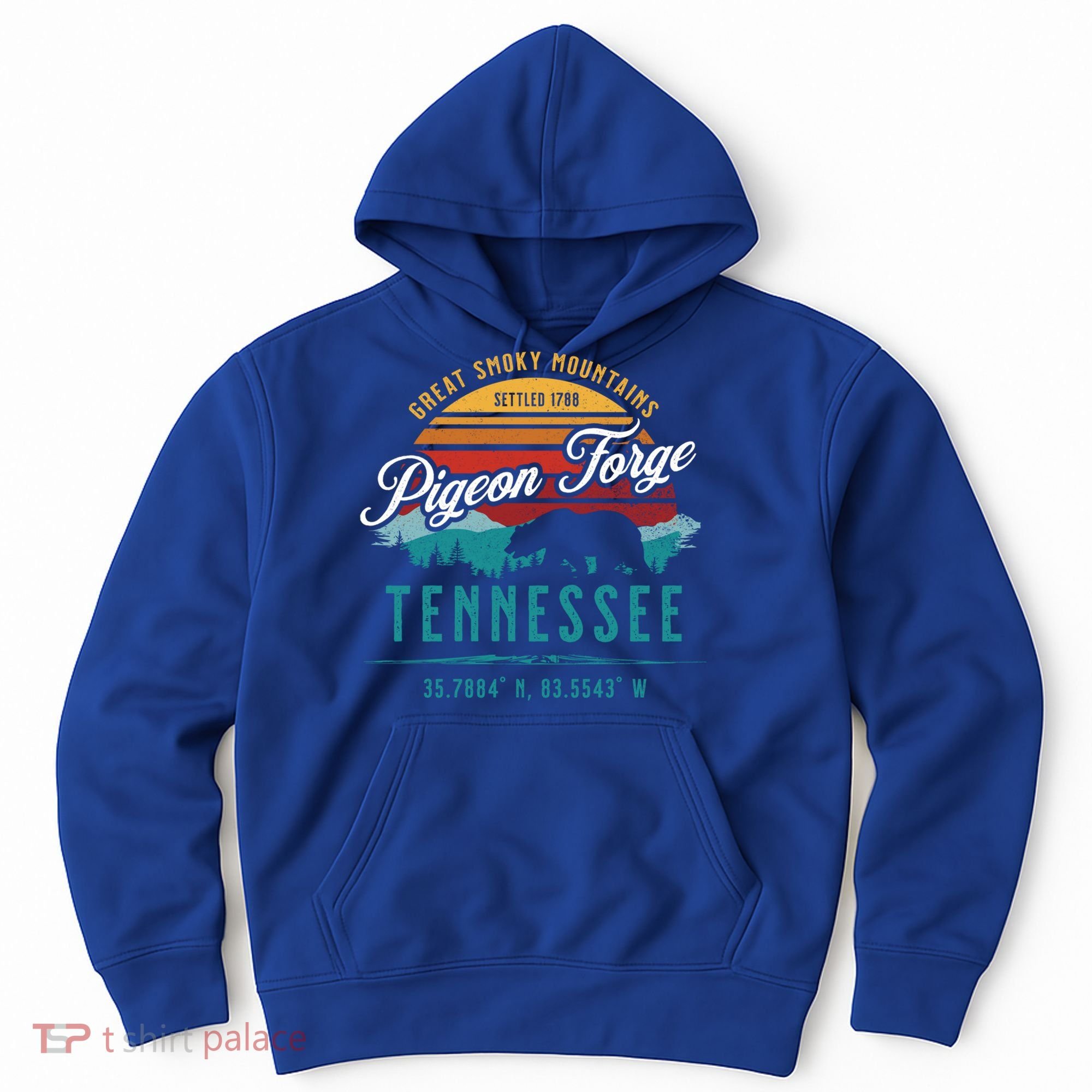 Pigeon Forge Tennessee Great Smoky Mountains Bear Retro Sun Meaningful Gift Hoodie