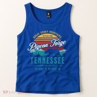 Pigeon Forge Tennessee Great Smoky Mountains Bear Retro Sun Meaningful Gift Tank Top thumb 2
