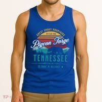 Pigeon Forge Tennessee Great Smoky Mountains Bear Retro Sun Meaningful Gift Tank Top thumb 3
