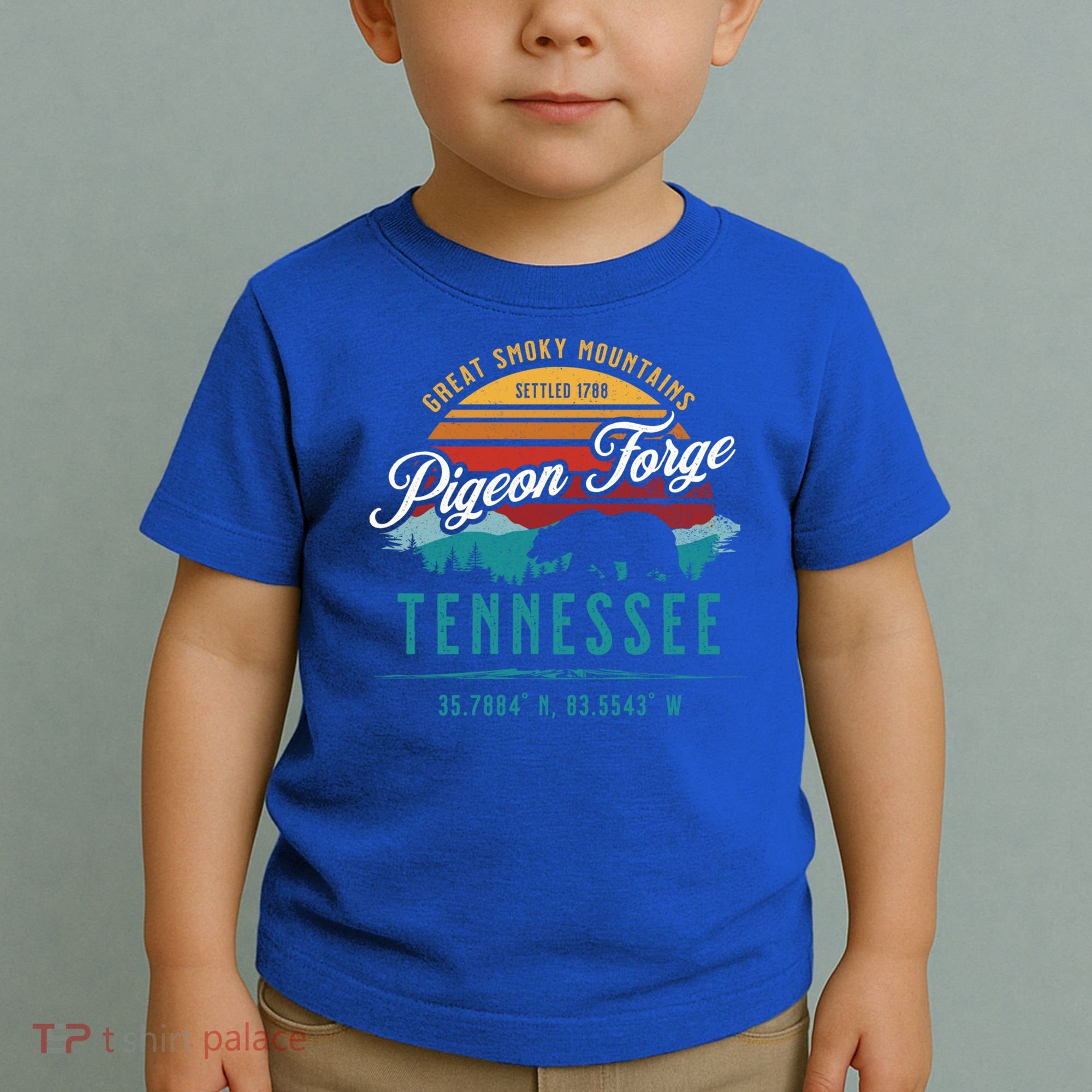 Pigeon Forge Tennessee Great Smoky Mountains Bear Retro Sun Meaningful Gift Toddler T-Shirt