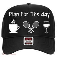Plan For The Day Coffee Tennis And Wine Tennis Lover Gift Cool Gift Hat thumb 0
