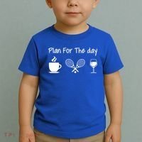 Plan For The Day Coffee Tennis And Wine Tennis Lover Gift Cool Gift Toddler T-Shirt thumb 2