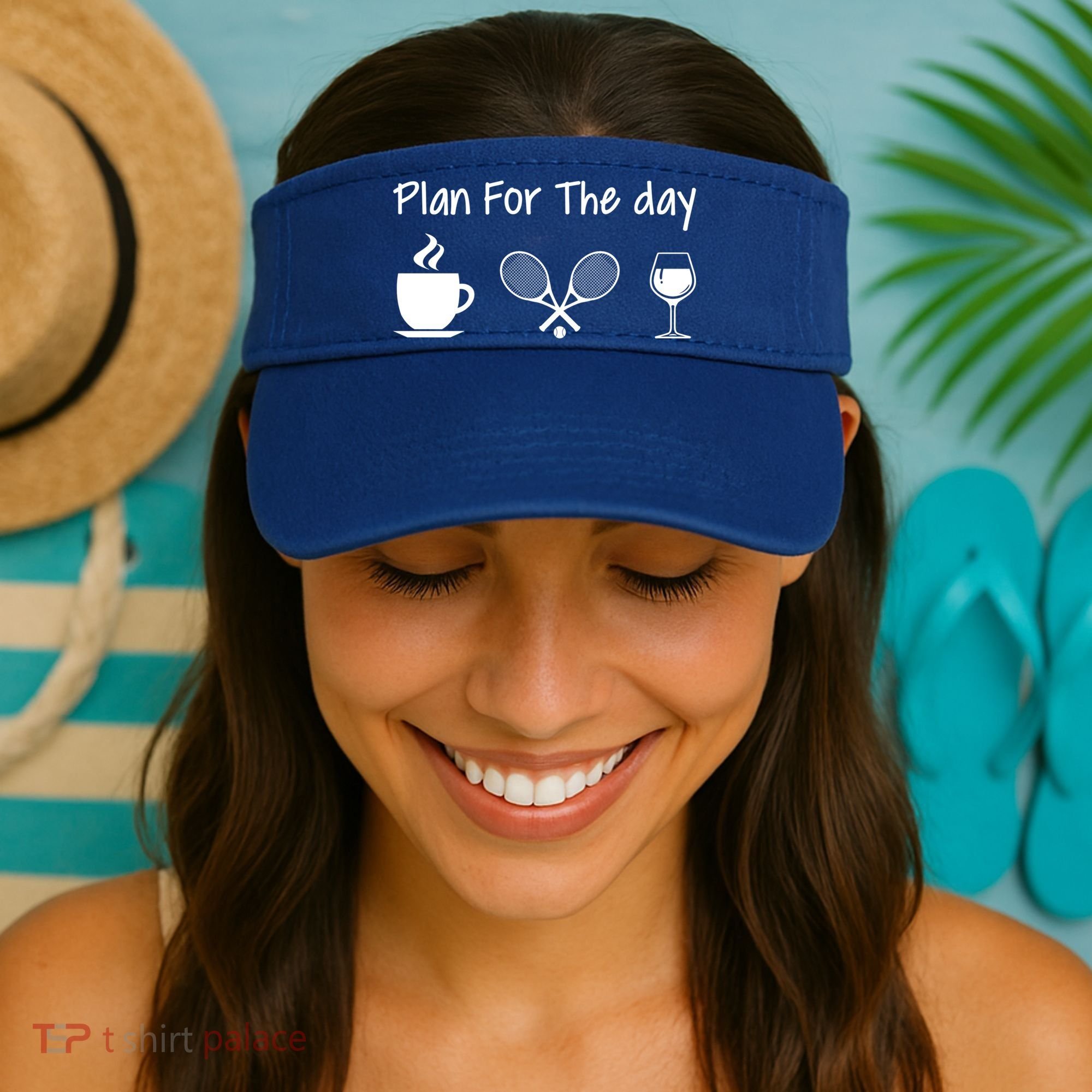 Plan For The Day Coffee Tennis And Wine Tennis Lover Gift Cool Gift Visor