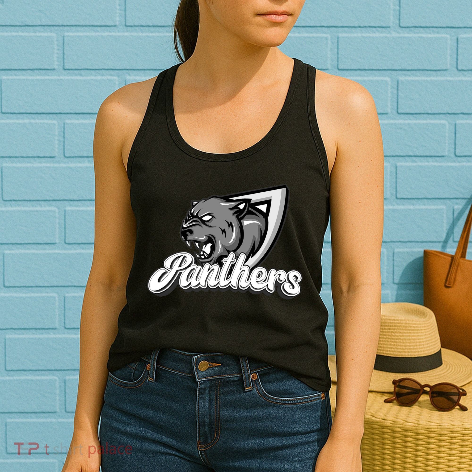 Panthers Fan Team Supporter Sports Animal Wildlife Lover Women's Tank Top