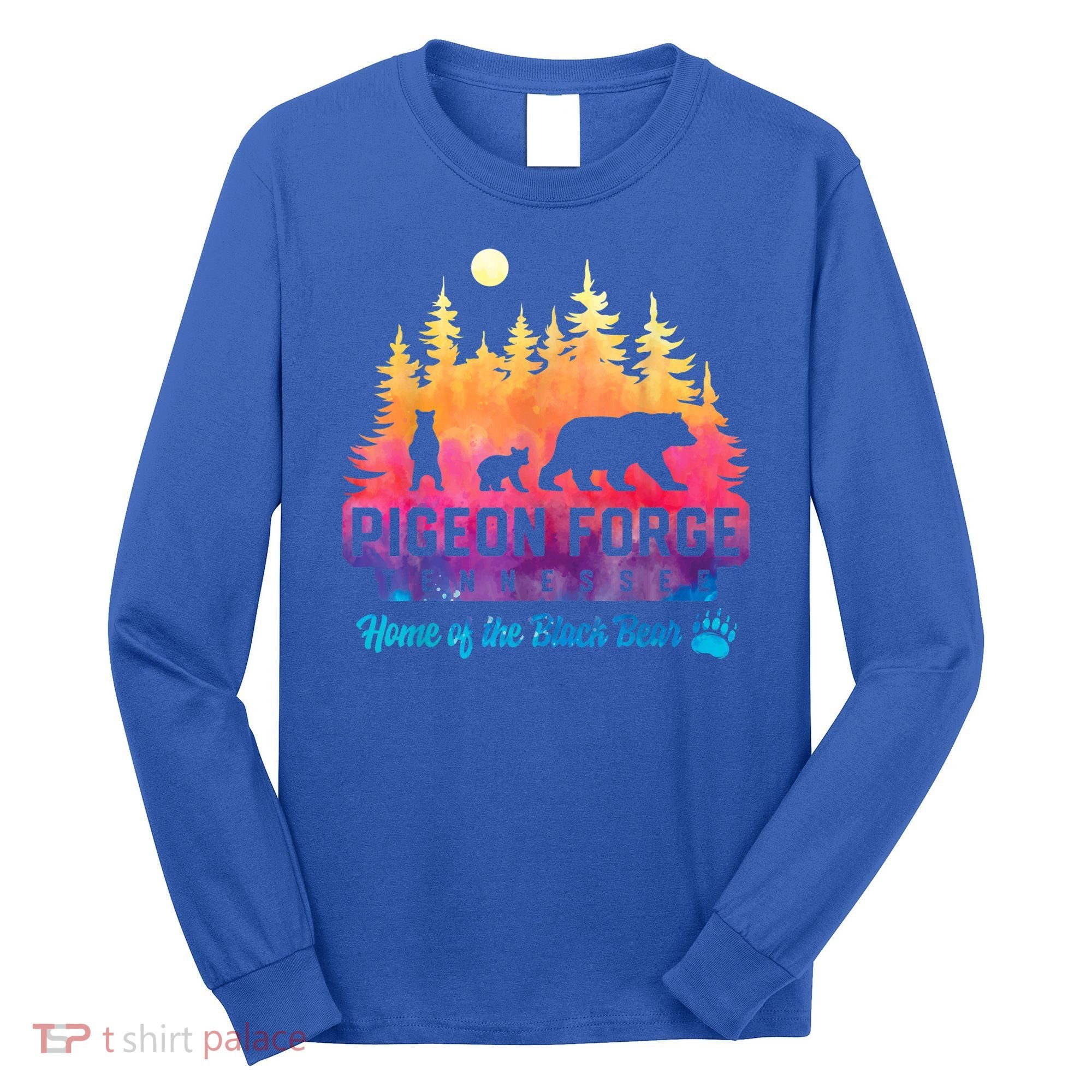 Pigeon Forge Tennessee Bear Great Smoky Mountains Tie Dye Long Sleeve Shirt