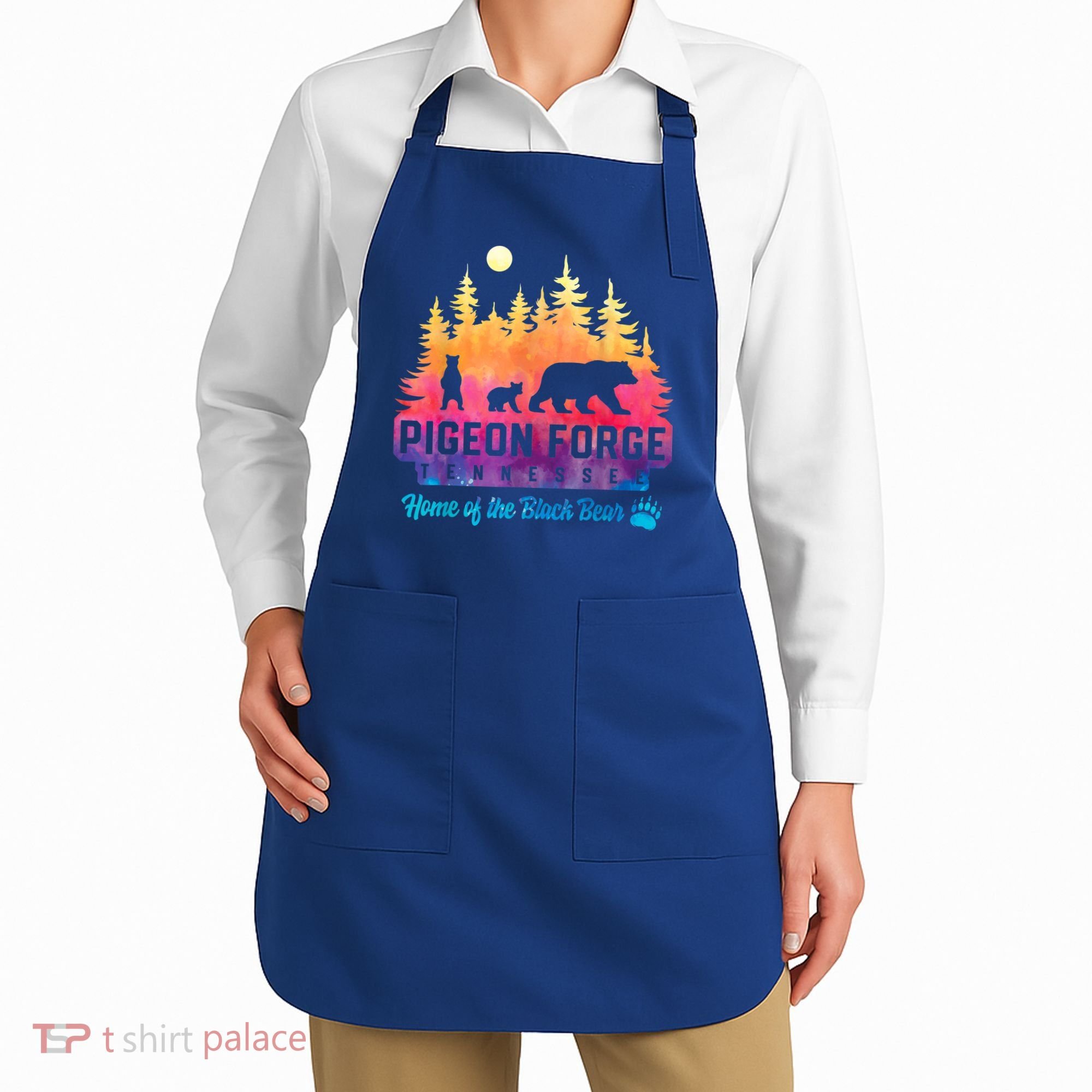 Pigeon Forge Tennessee Bear Great Smoky Mountains Tie Dye Apron