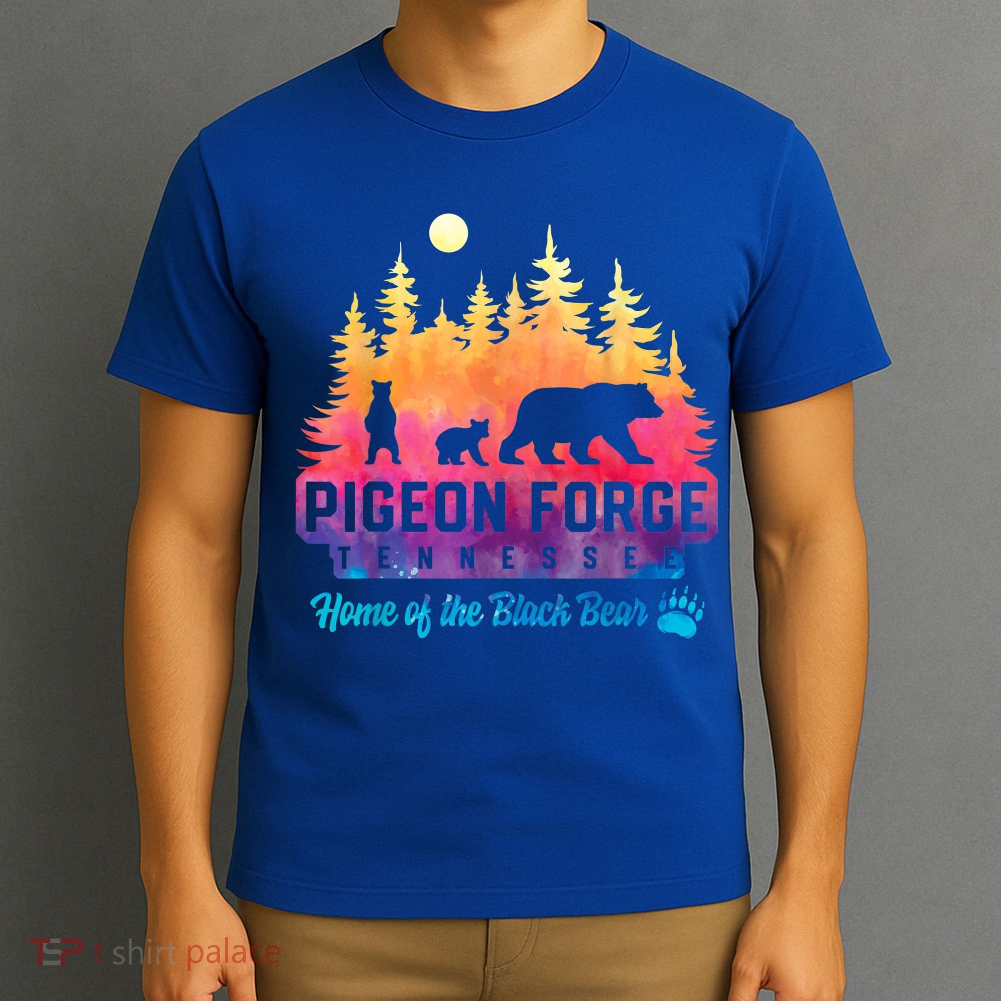 Pigeon Forge Tennessee Bear Great Smoky Mountains Tie Dye T-Shirt