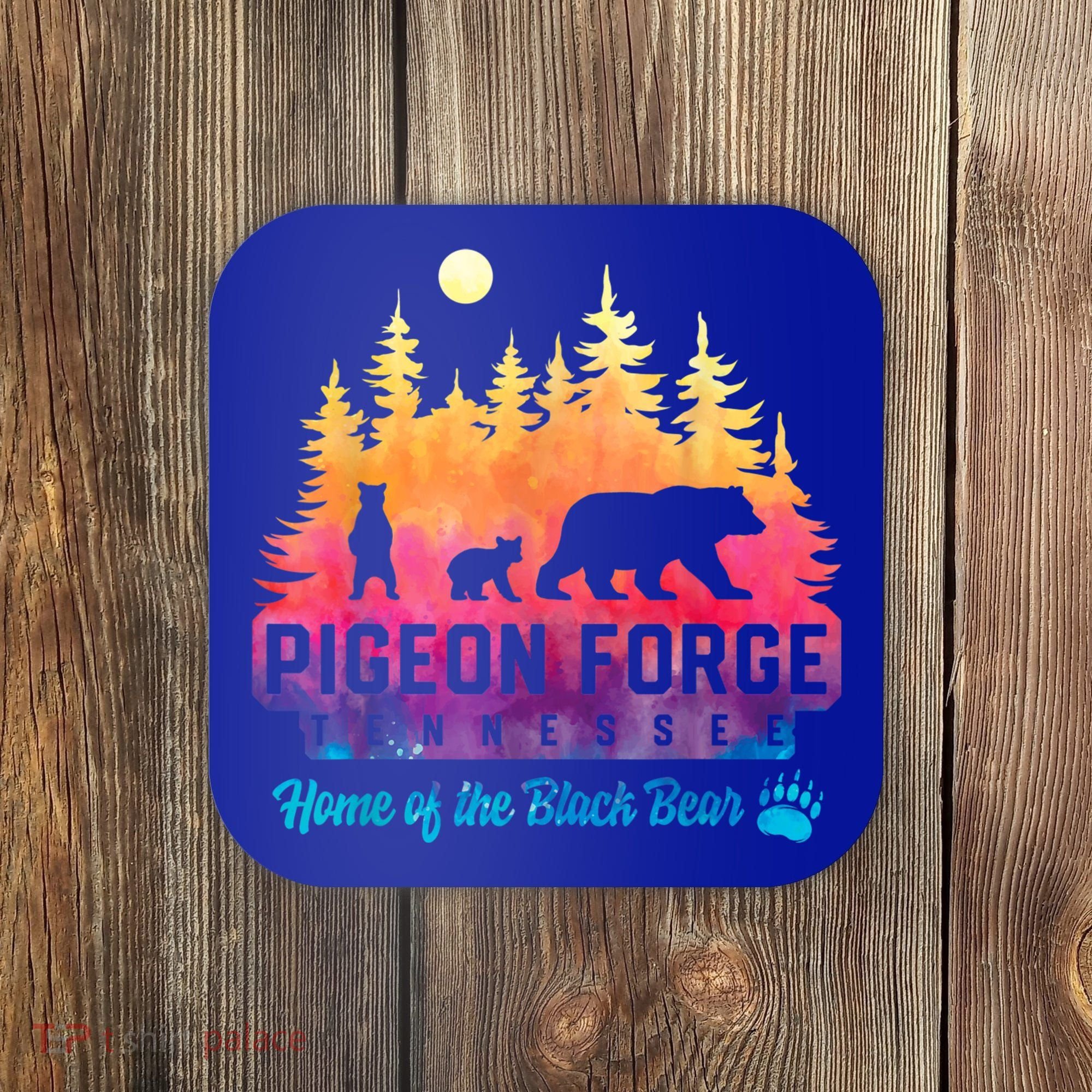 Pigeon Forge Tennessee Bear Great Smoky Mountains Tie Dye Coaster