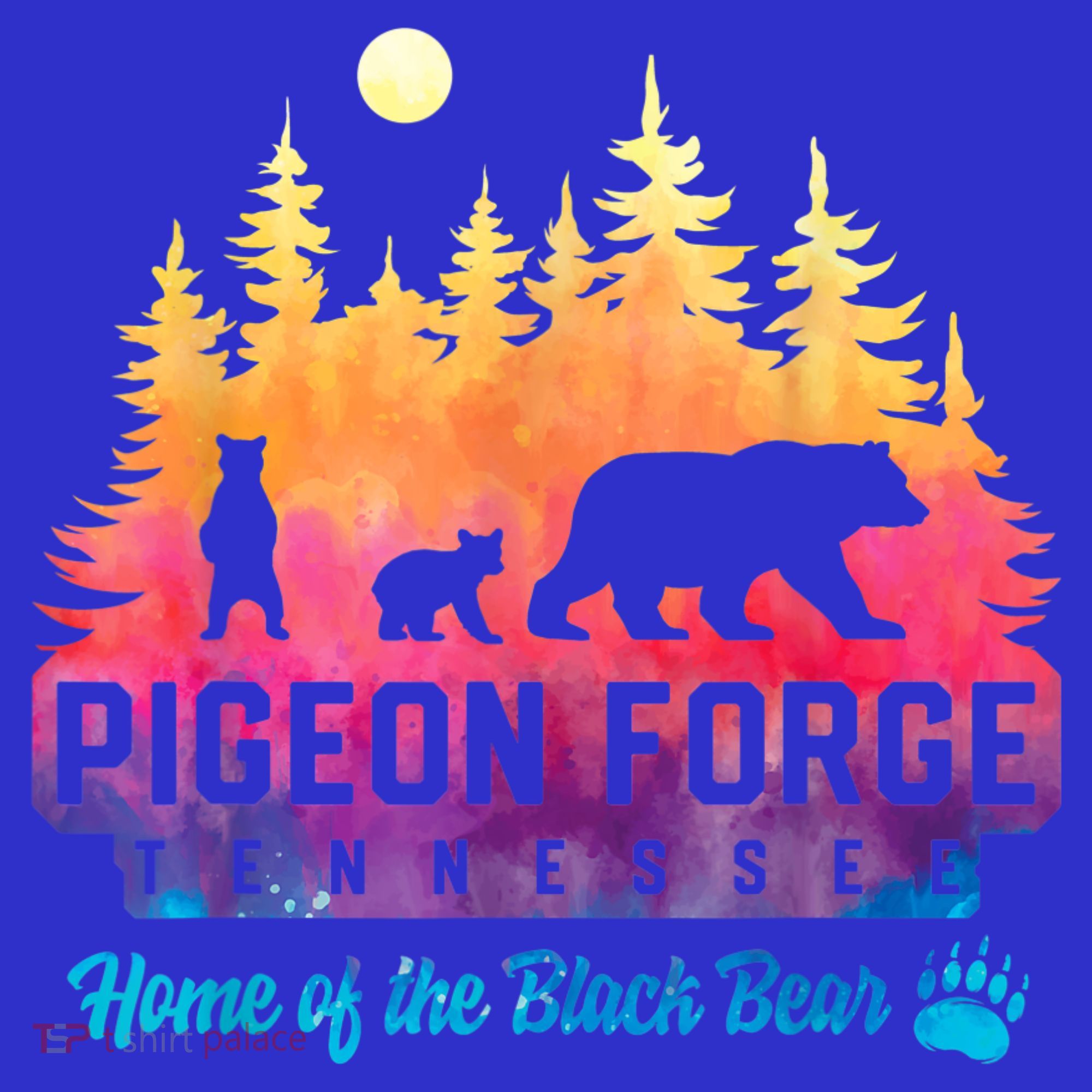Pigeon Forge Tennessee Bear Great Smoky Mountains Tie Dye Coaster