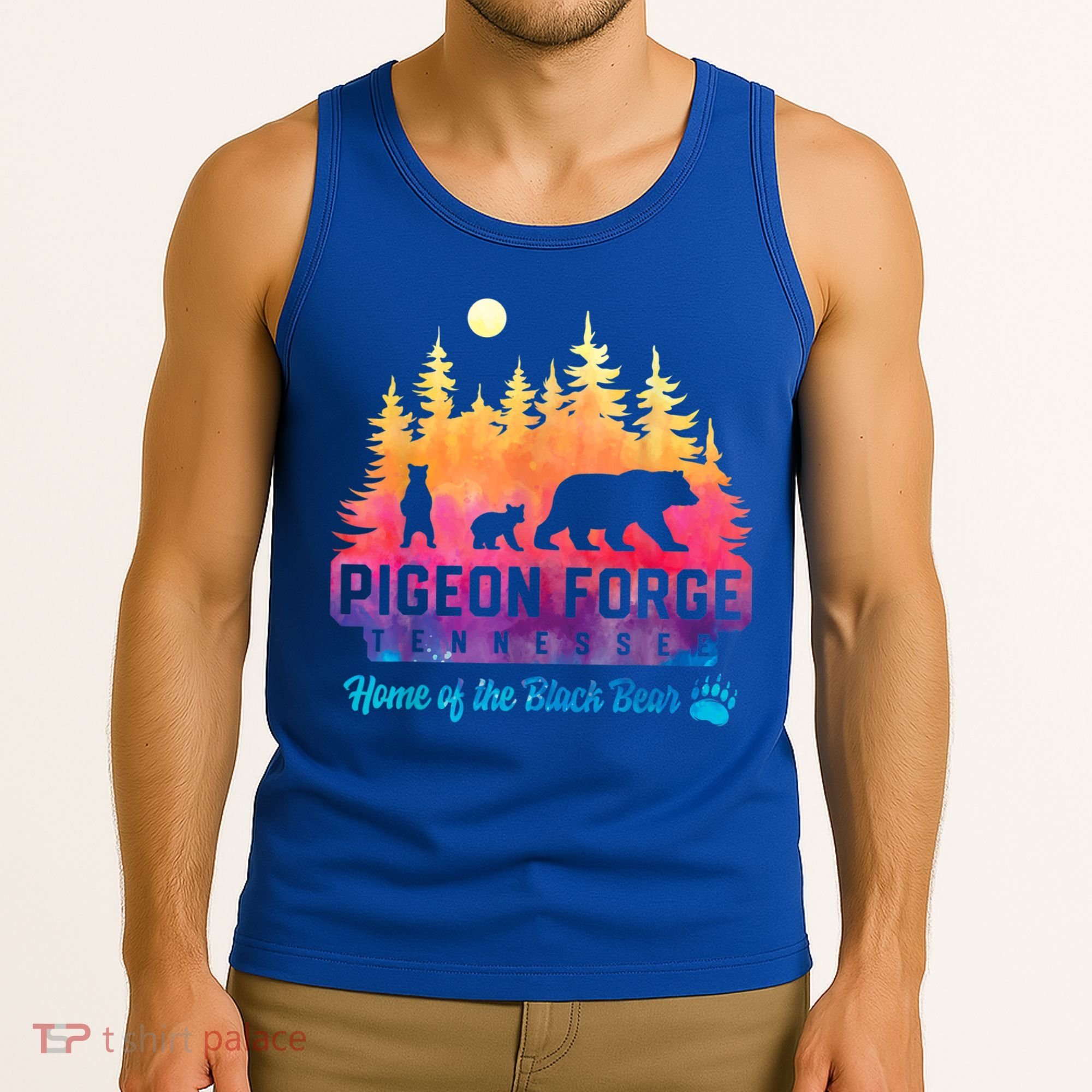 Pigeon Forge Tennessee Bear Great Smoky Mountains Tie Dye Tank Top