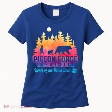 Pigeon Forge Tennessee Bear Great Smoky Mountains Tie Dye Women's T-Shirt