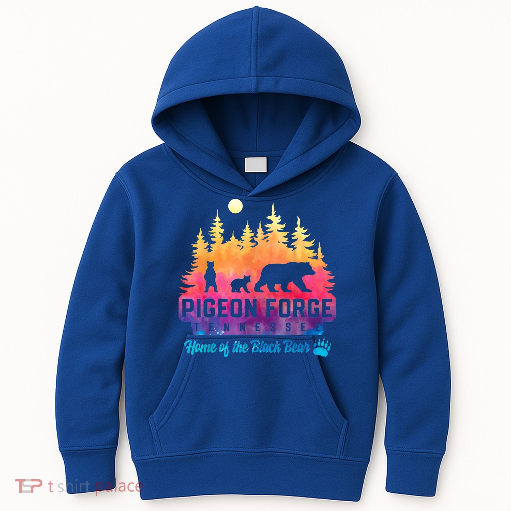 Pigeon Forge Tennessee Bear Great Smoky Mountains Tie Dye Kids Hoodie