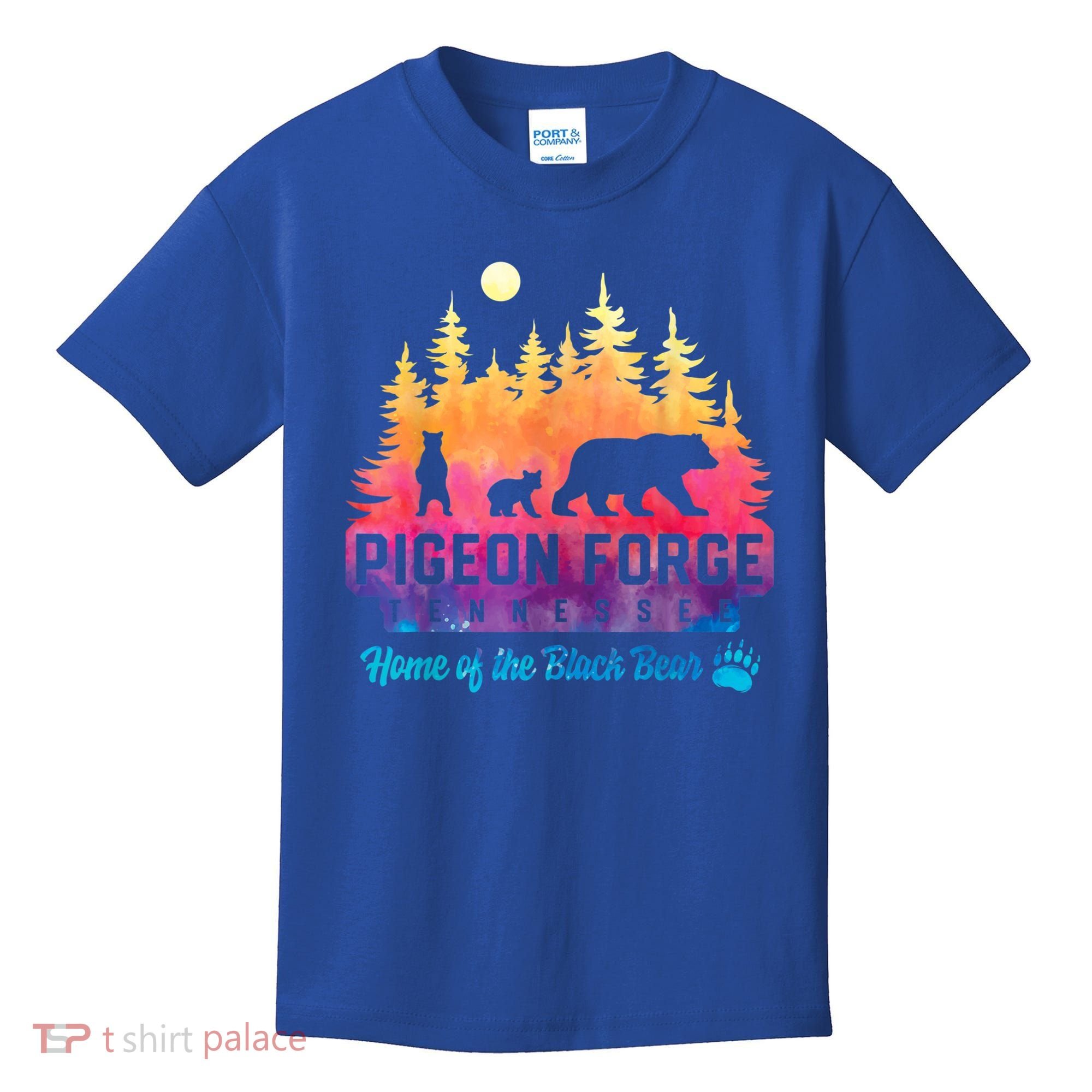 Pigeon Forge Tennessee Bear Great Smoky Mountains Tie Dye Kids T-Shirt