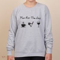 Plan For The Day Coffee Golf Wine Women's Sweatshirt thumb 0