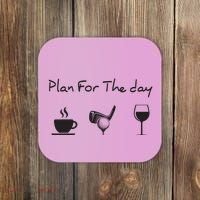 Plan For The Day Coffee Golf Wine Coaster thumb 0