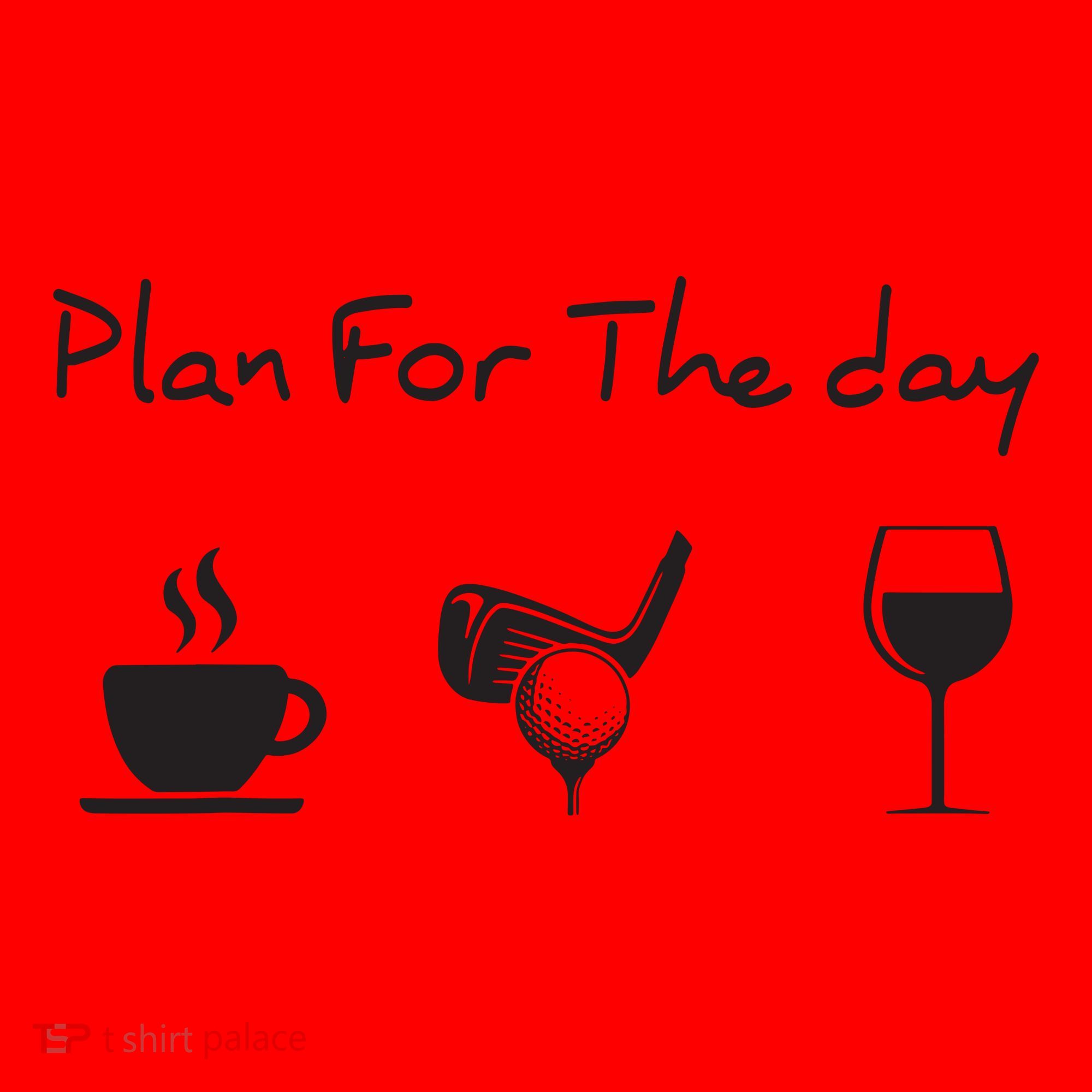 Plan For The Day Coffee Golf Wine Santa Hat