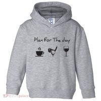 Plan For The Day Coffee Golf Wine Toddler Hoodie thumb 0