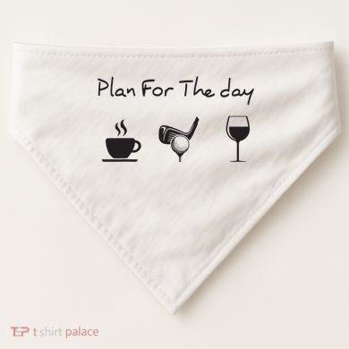 Plan For The Day Coffee Golf Wine USA-Made Doggie Bandana