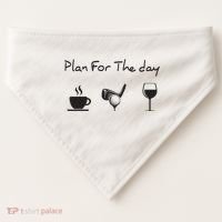 Plan For The Day Coffee Golf Wine USA-Made Doggie Bandana thumb 0