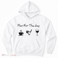 Plan For The Day Coffee Golf Wine Hoodie thumb 0