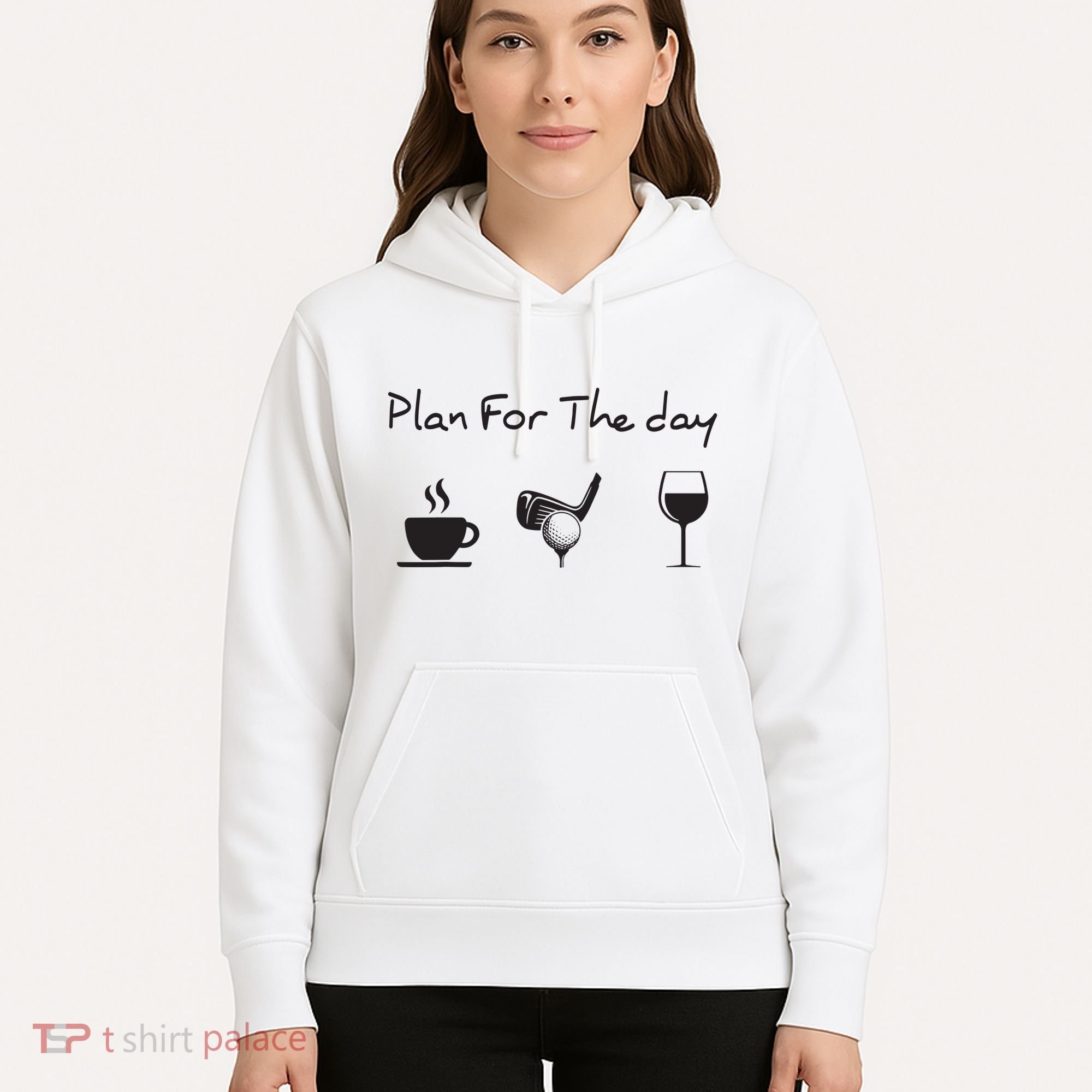 Plan For The Day Coffee Golf Wine Hoodie