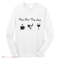 Plan For The Day Coffee Golf Wine Long Sleeve Shirt thumb 0