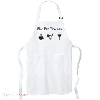 Plan For The Day Coffee Golf Wine Apron
