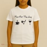 Plan For The Day Coffee Golf Wine T-Shirt thumb 4