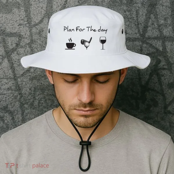 Plan For The Day Coffee Golf Wine Bucket Hat