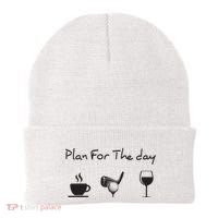 Plan For The Day Coffee Golf Wine Beanie thumb 0