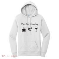 Plan For The Day Coffee Golf Wine Women's Hoodie thumb 0