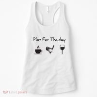 Plan For The Day Coffee Golf Wine Women's Tank Top thumb 0