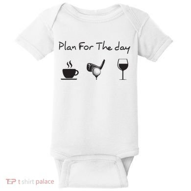 Plan For The Day Coffee Golf Wine Baby Bodysuit