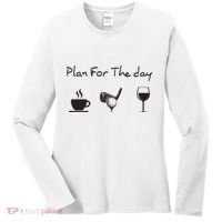 Plan For The Day Coffee Golf Wine Women's Long Sleeve Shirt thumb 0