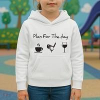 Plan For The Day Coffee Golf Wine Kids Hoodie thumb 3