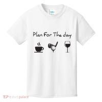 Plan For The Day Coffee Golf Wine Kids T-Shirt thumb 0