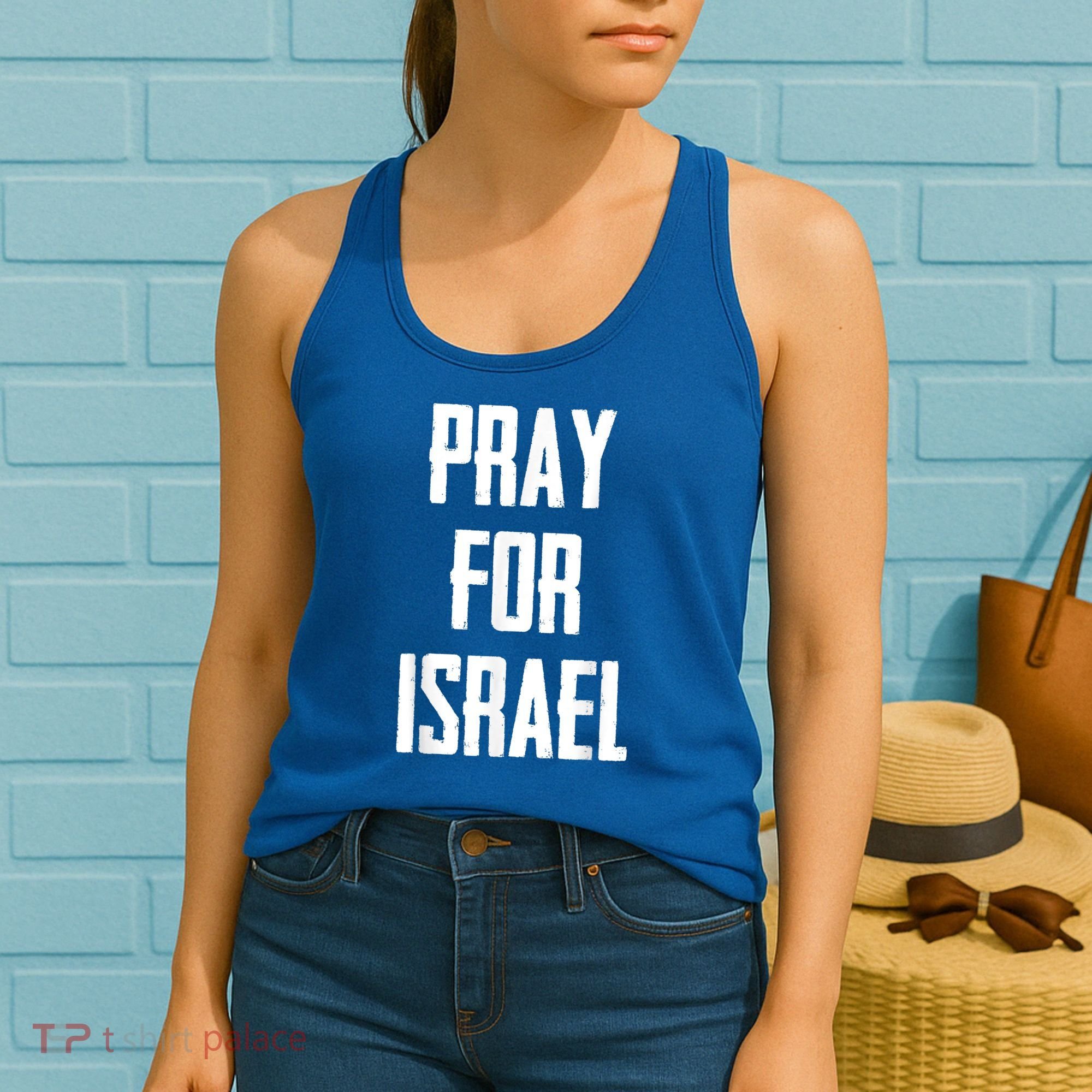 Pray For The Peace Of Jerusalem & Pray For Israel Pro Jewish Women's Tank Top