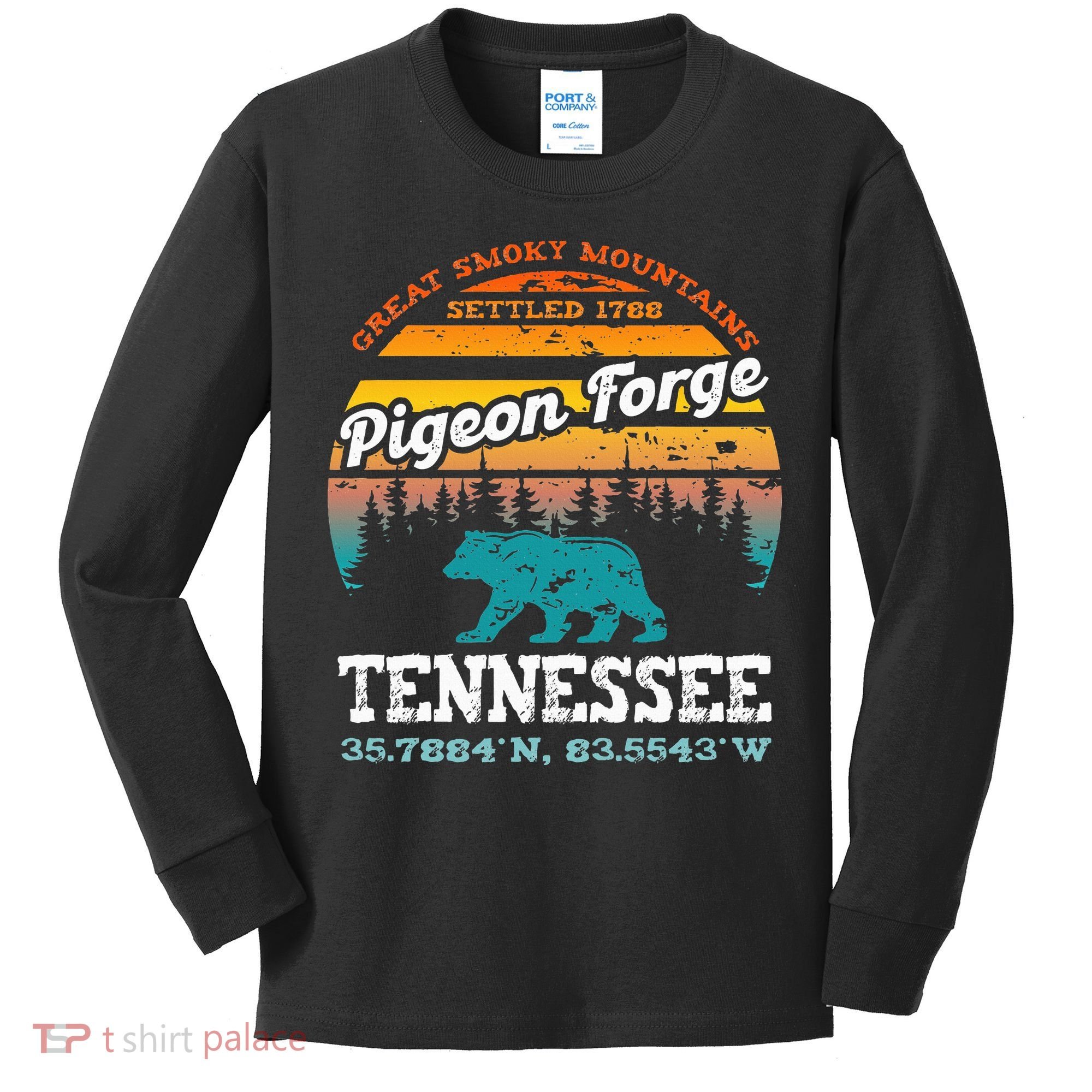 Pigeon Forge Tennessee Great Smoky Mountains Trip Gifts Kids Long Sleeve Shirt