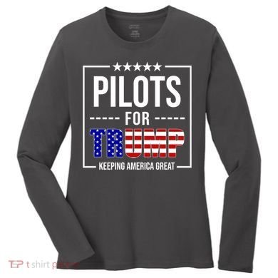 Pilots For Trump Keeping America First Women's Long Sleeve Shirt