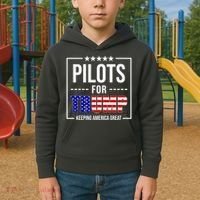 Pilots For Trump Keeping America First Kids Hoodie thumb 2